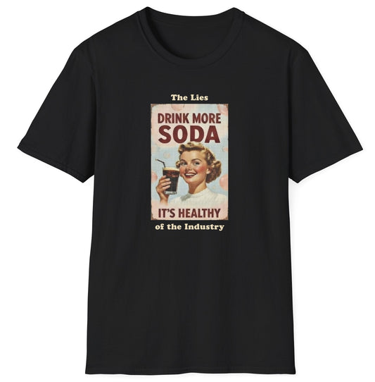 "The Lies of the Industry" Vintage Propaganda T-Shirt - Soda