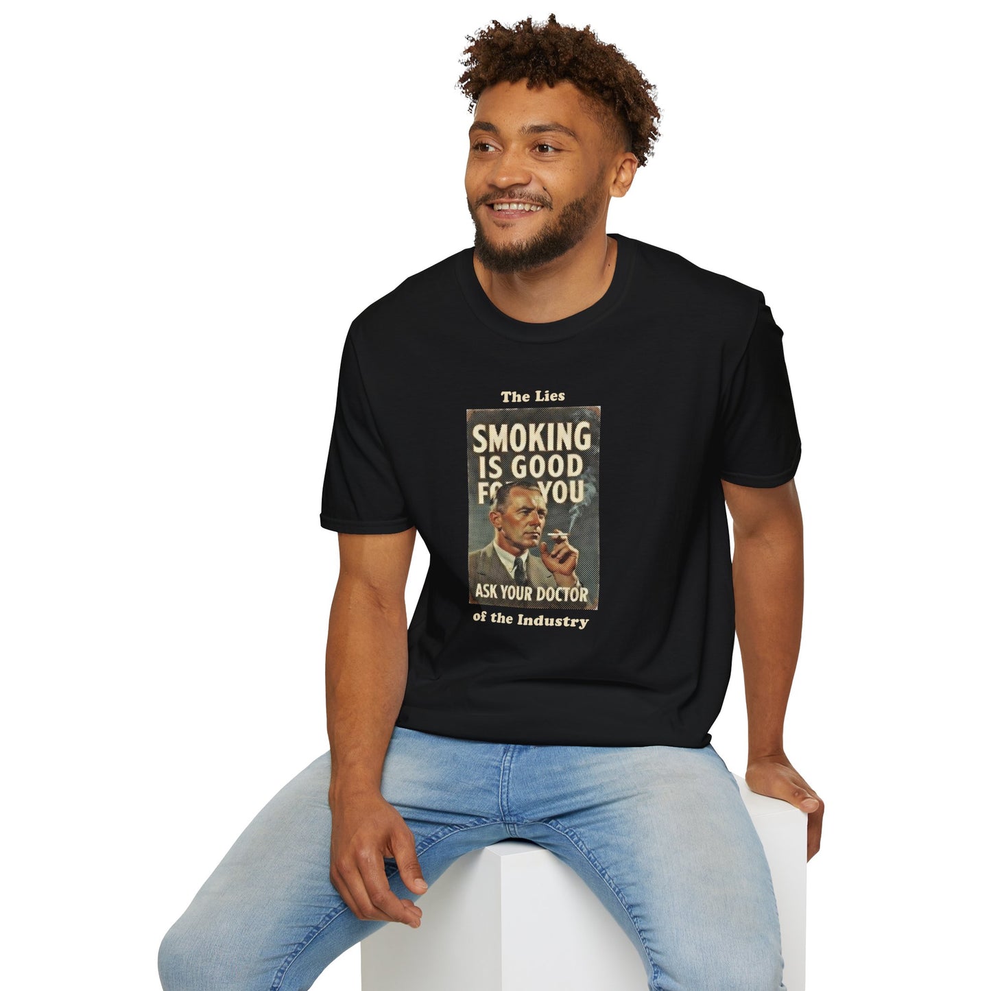 "The Lies of the Industry" Vintage Propaganda T-Shirt - Smoking