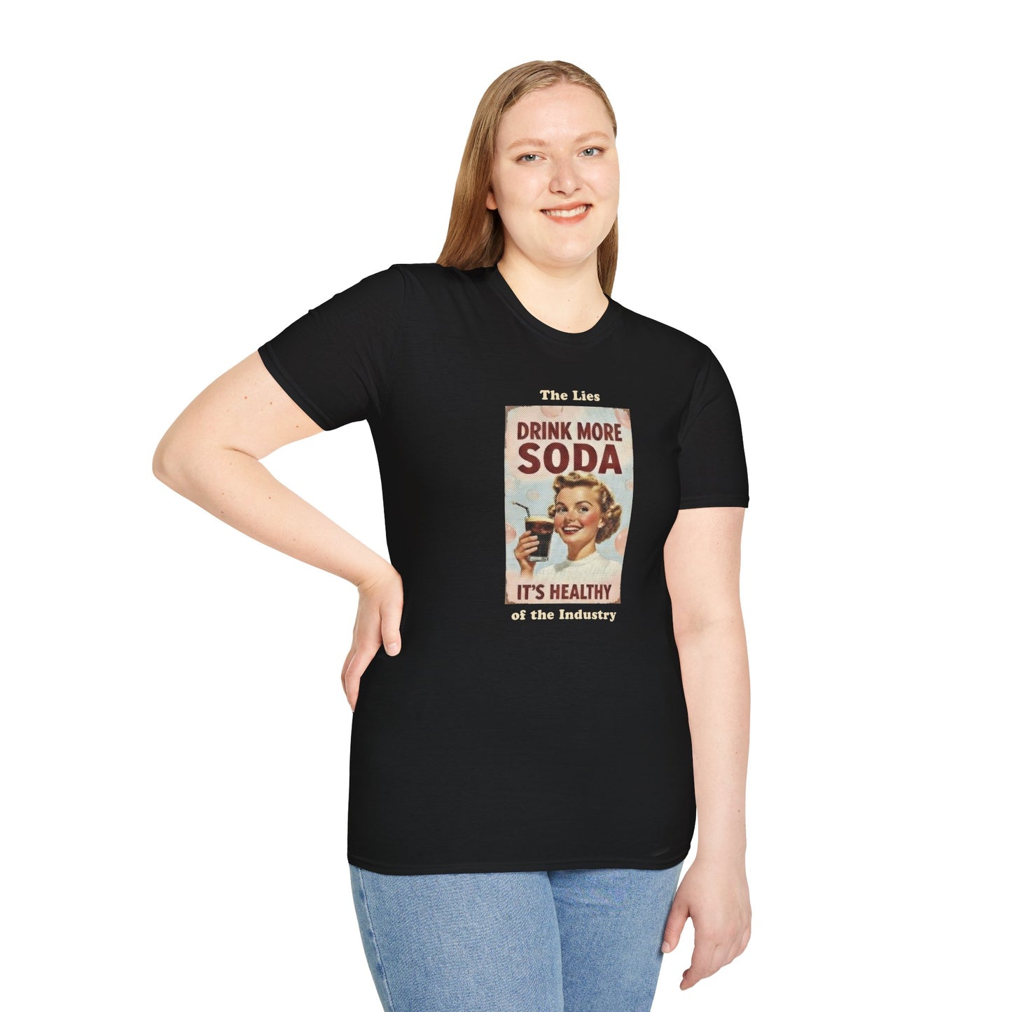 "The Lies of the Industry" Vintage Propaganda T-Shirt - Soda