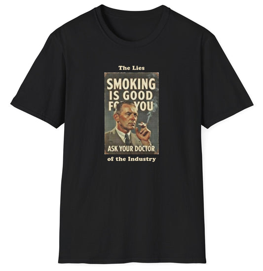 "The Lies of the Industry" Vintage Propaganda T-Shirt - Smoking