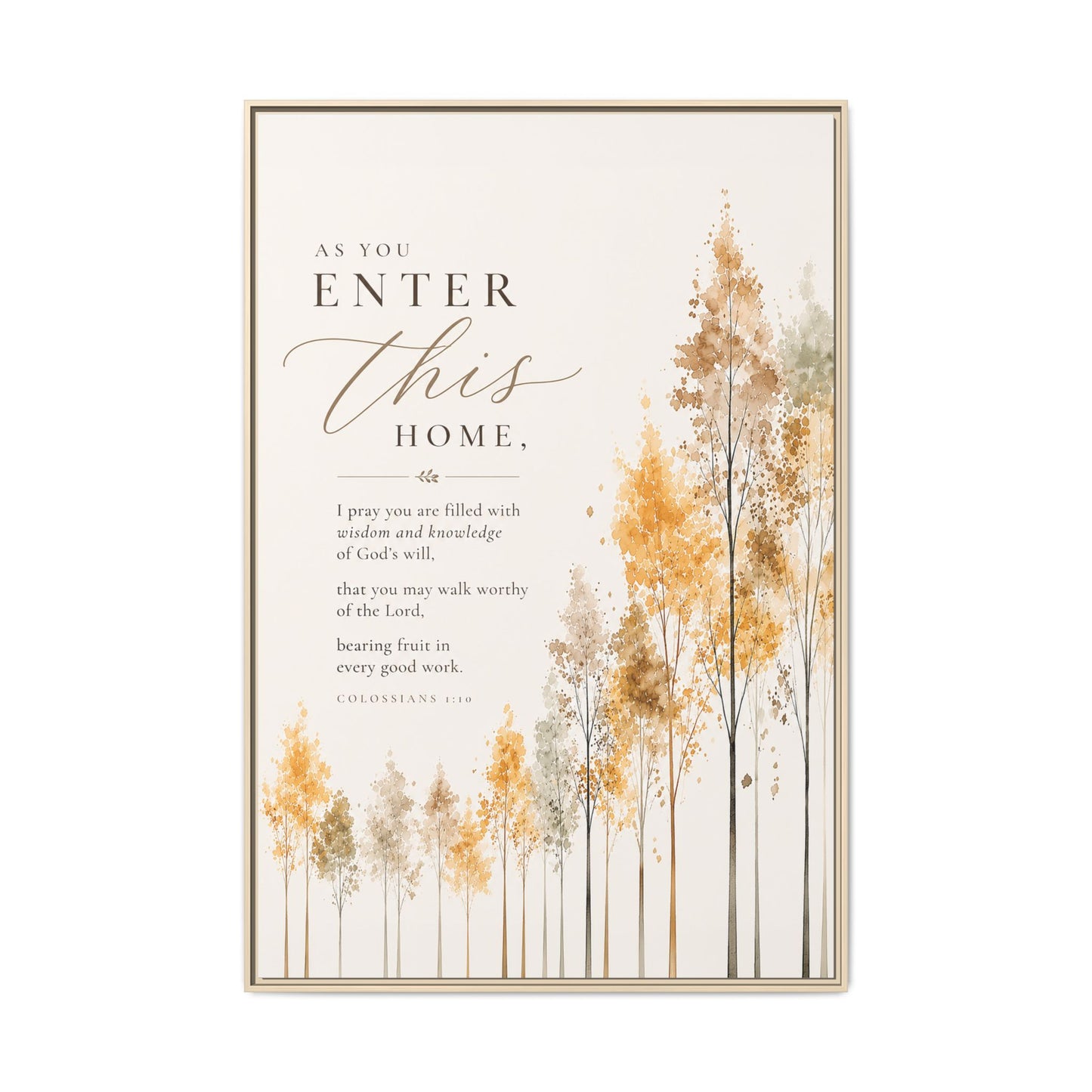 Larger Size Framed Canvases | I Pray this For You — Watercolor