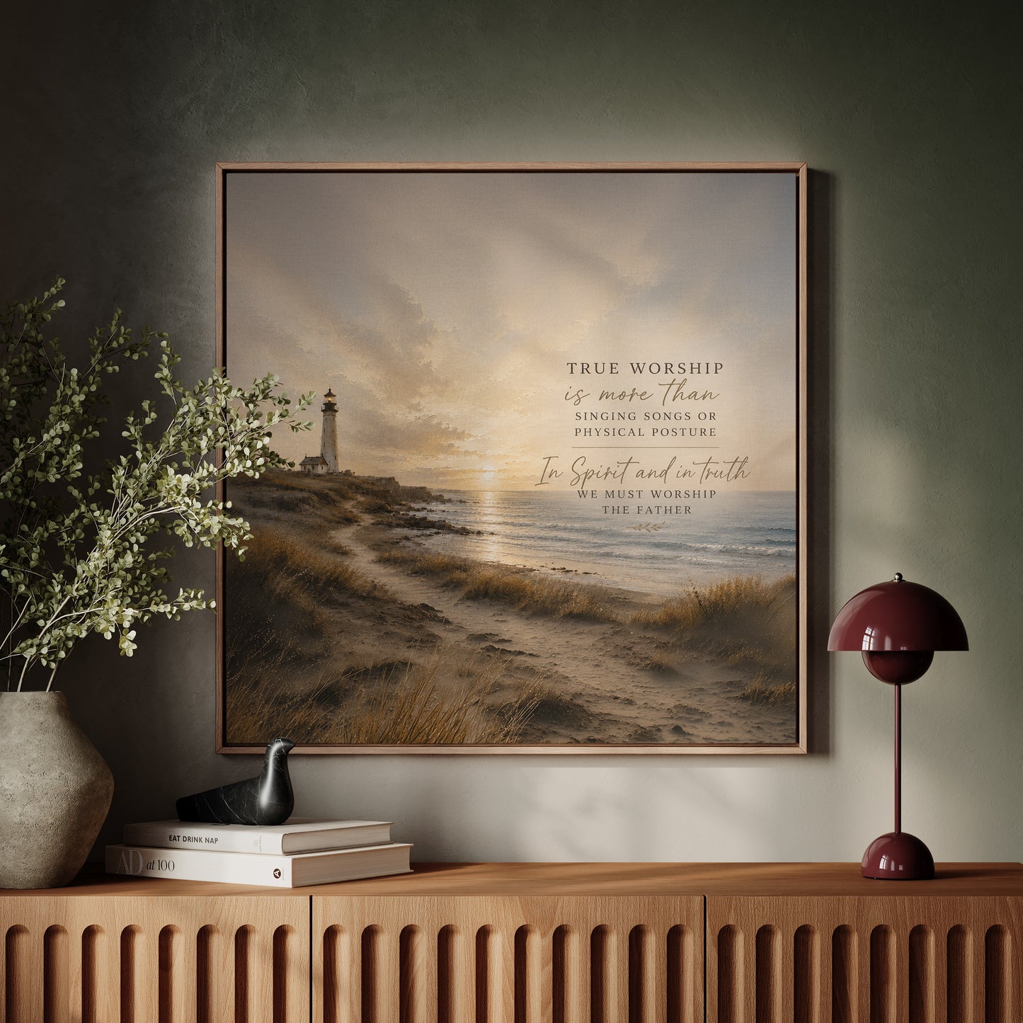 True Worship Lyrics Art | Lighthouse | Framed Canvas