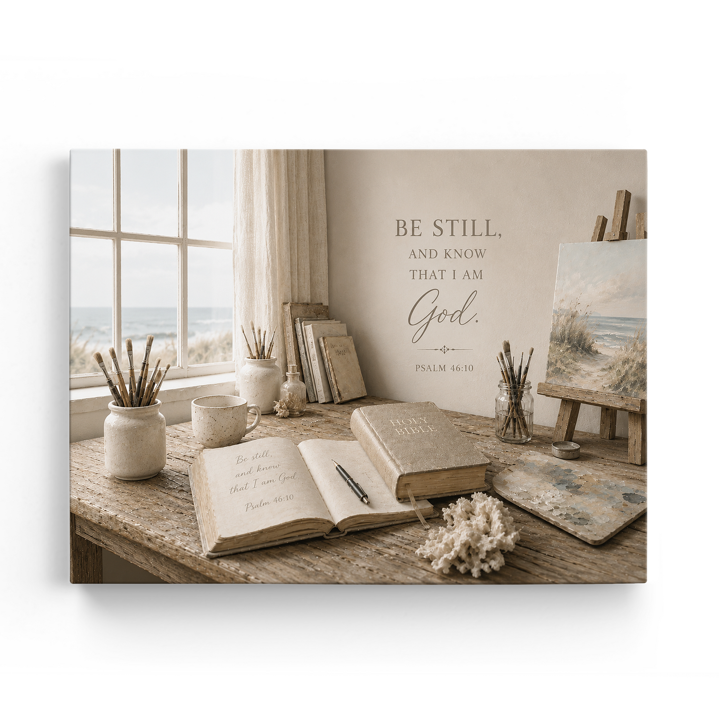 Be Still and Know — Coastal Study Room Art | Posters, Framed Posters and Canvases