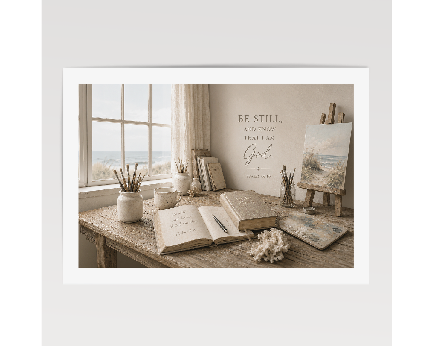 Be Still and Know — Coastal Study Room Art | Posters, Framed Posters and Canvases