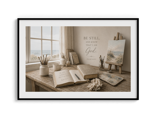 Be Still and Know — Coastal Study Room Art | Posters, Framed Posters and Canvases