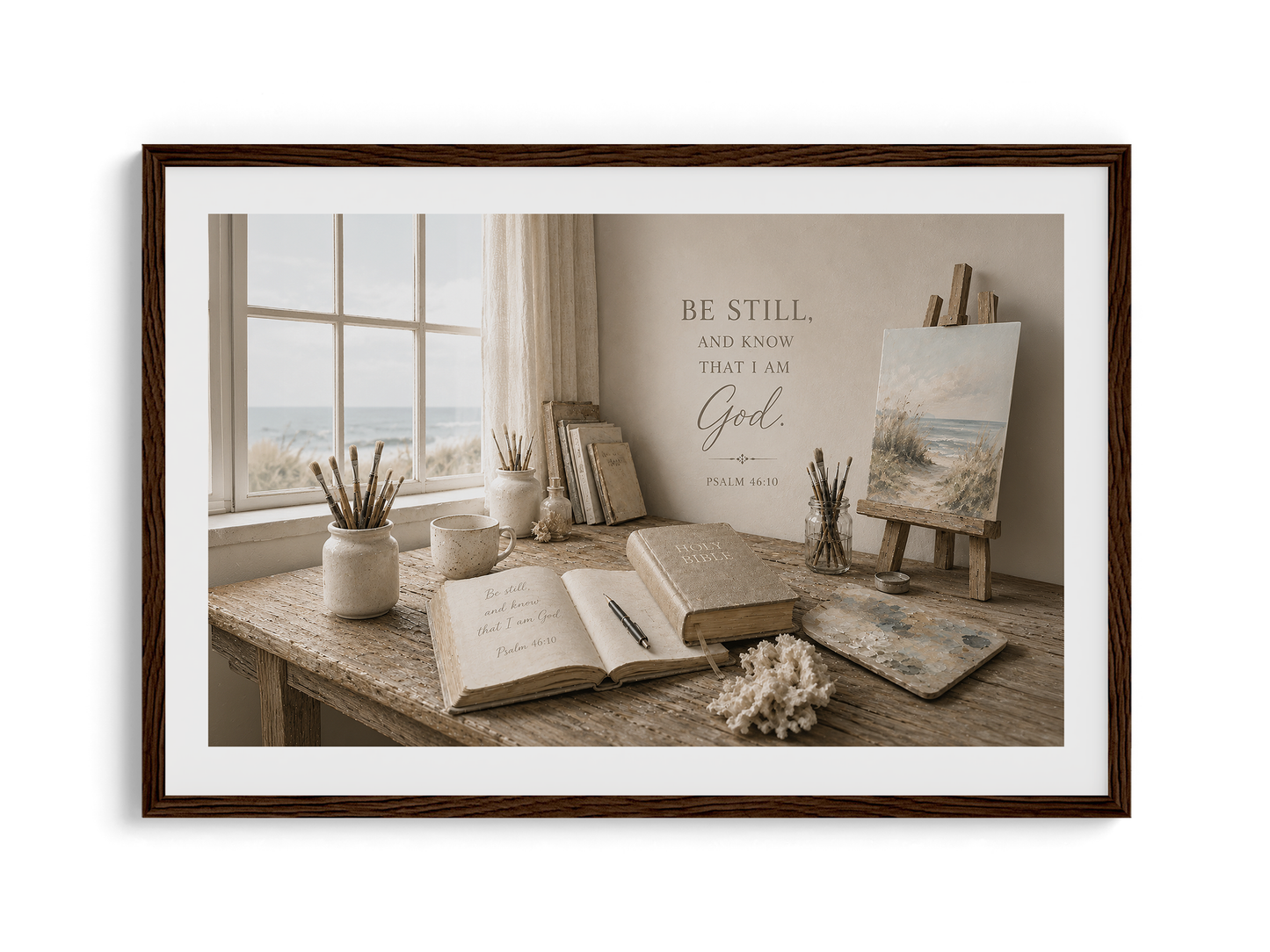 Be Still and Know — Coastal Study Room Art | Posters, Framed Posters and Canvases