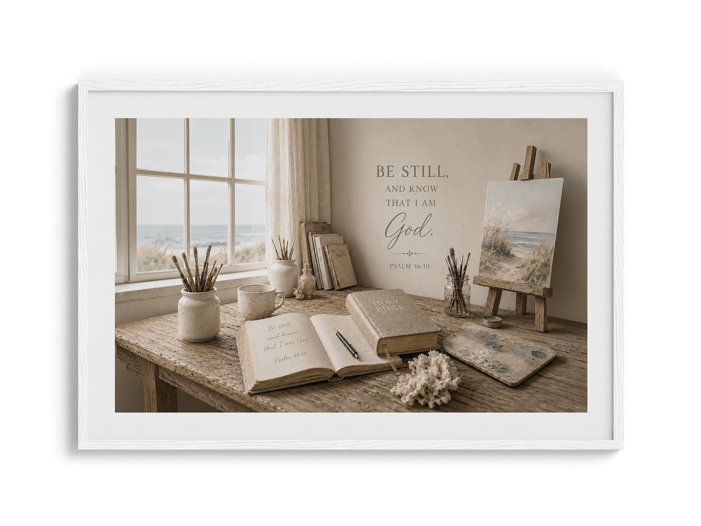 Be Still and Know — Coastal Study Room Art | Posters, Framed Posters and Canvases