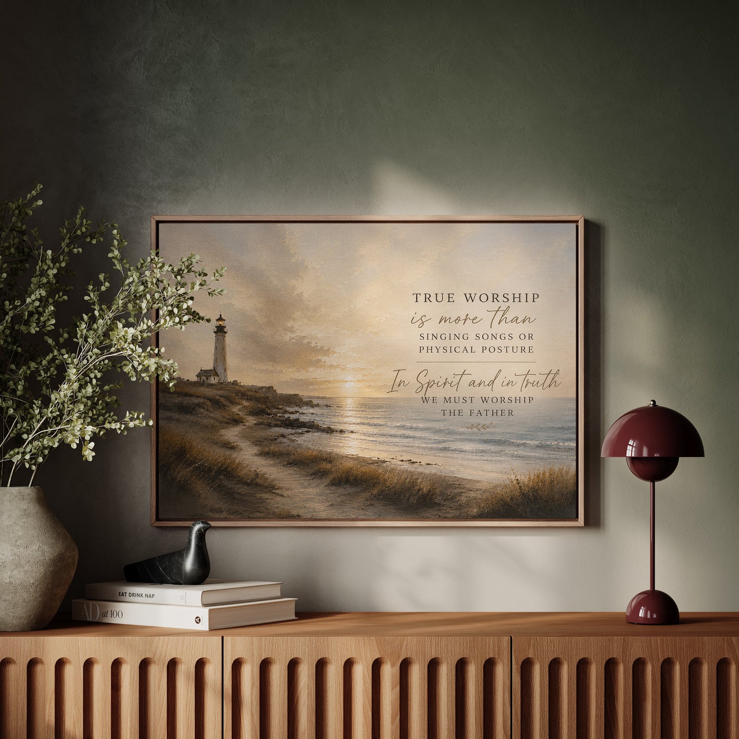True Worship Lyrics Art | Lighthouse | Framed Canvas