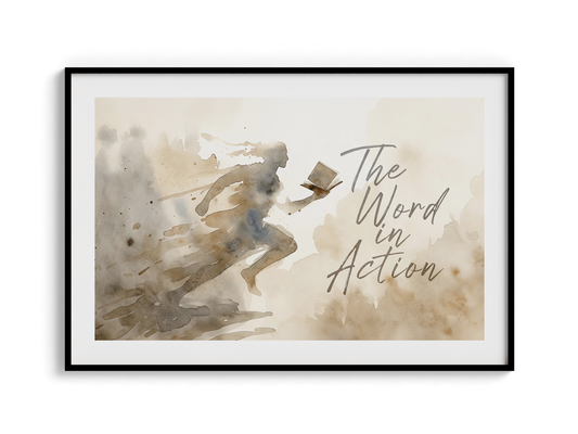 The Word in Action v2 — Premium Wooden Framed Poster