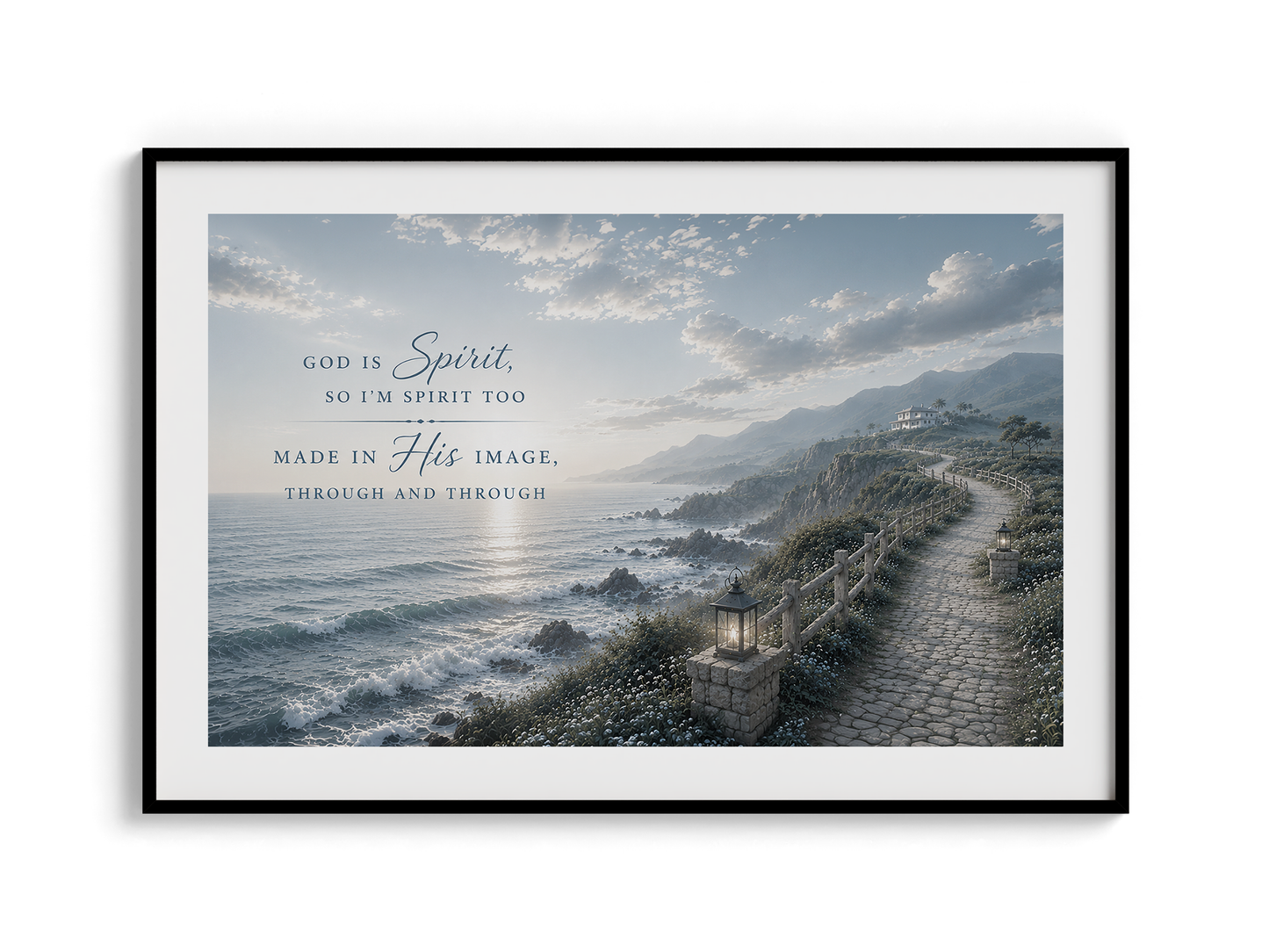 God is Spirit (Neutral) — Premium Wooden Framed Poster