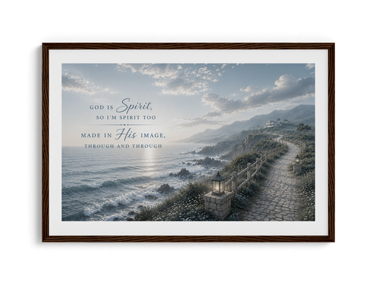 God is Spirit (Neutral) — Wooden Framed Poster