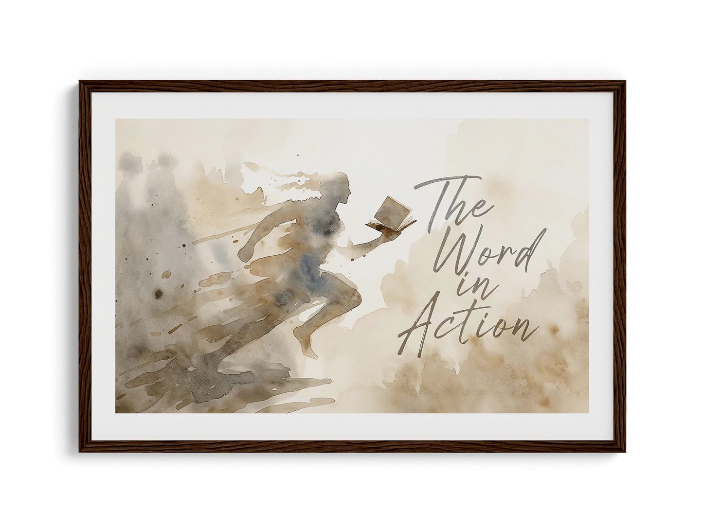 The Word in Action v2 — Wooden Framed Poster