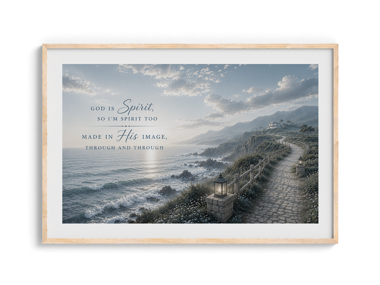 God is Spirit (Neutral) — Premium Wooden Framed Poster