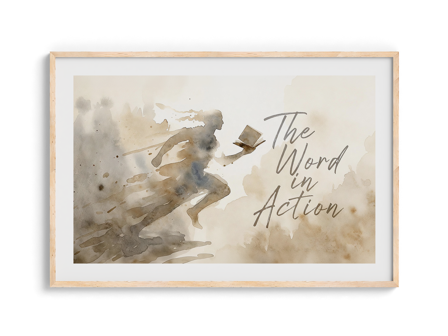 The Word in Action v2 — Wooden Framed Poster