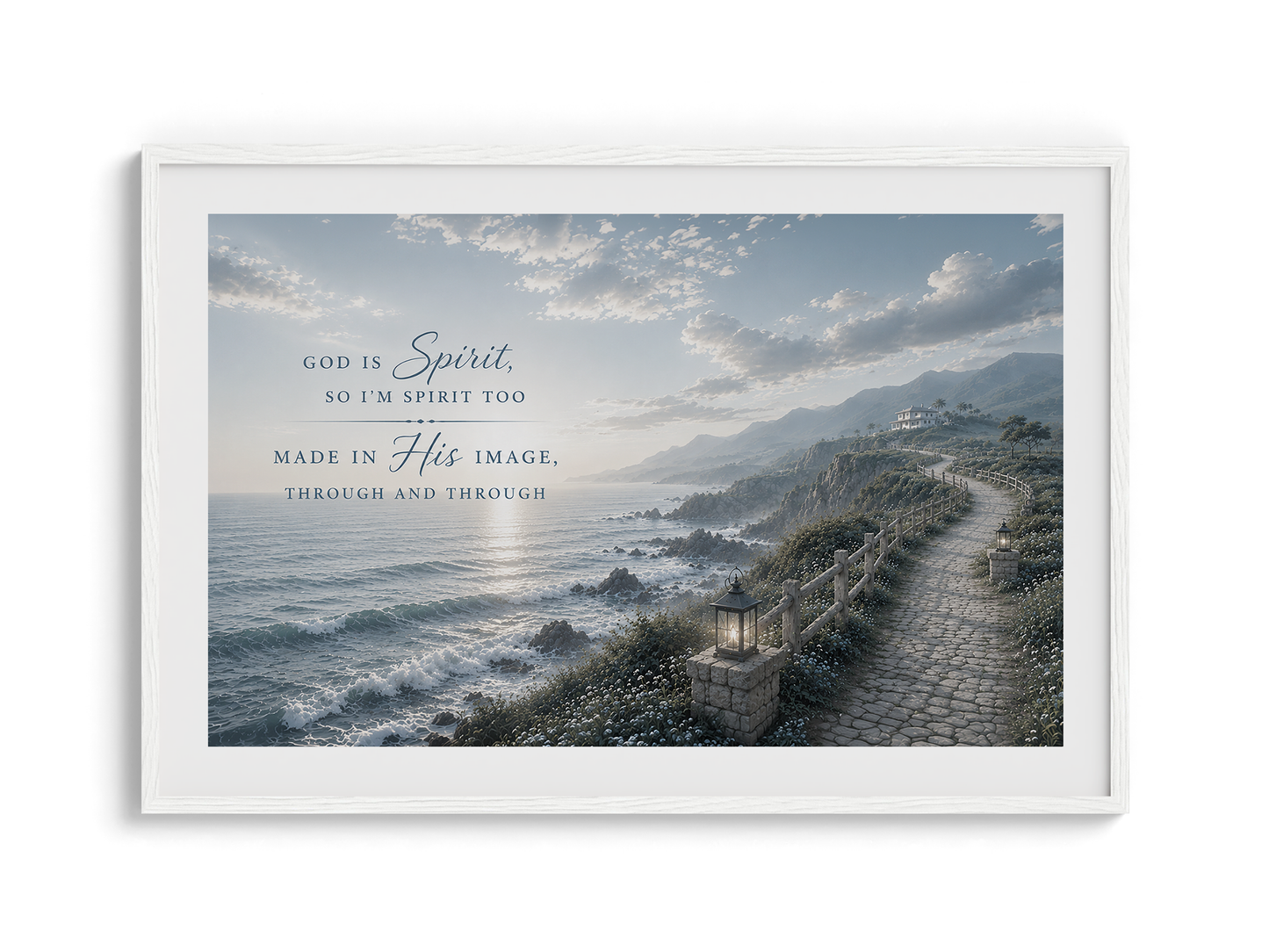 God is Spirit (Neutral) — Premium Wooden Framed Poster