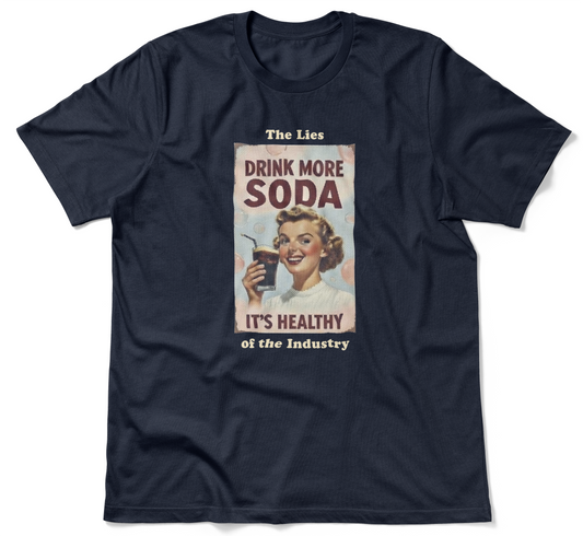 "The Lies of the Industry" Vintage Propaganda T-Shirt - Soda