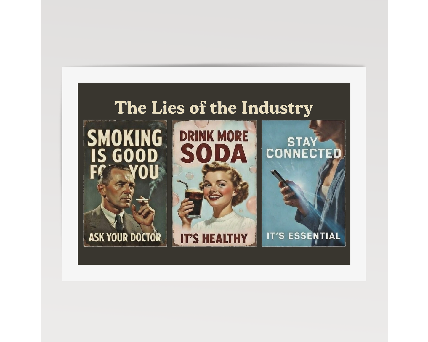 "The Lies of the Industry" Vintage Propaganda Wall Art