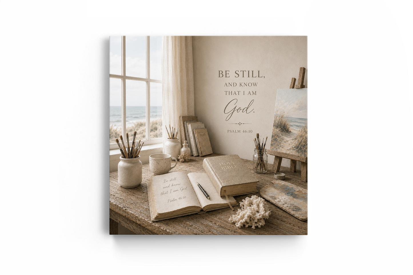 Be Still and Know — Coastal Study Room Art | Posters, Framed Posters and Canvases