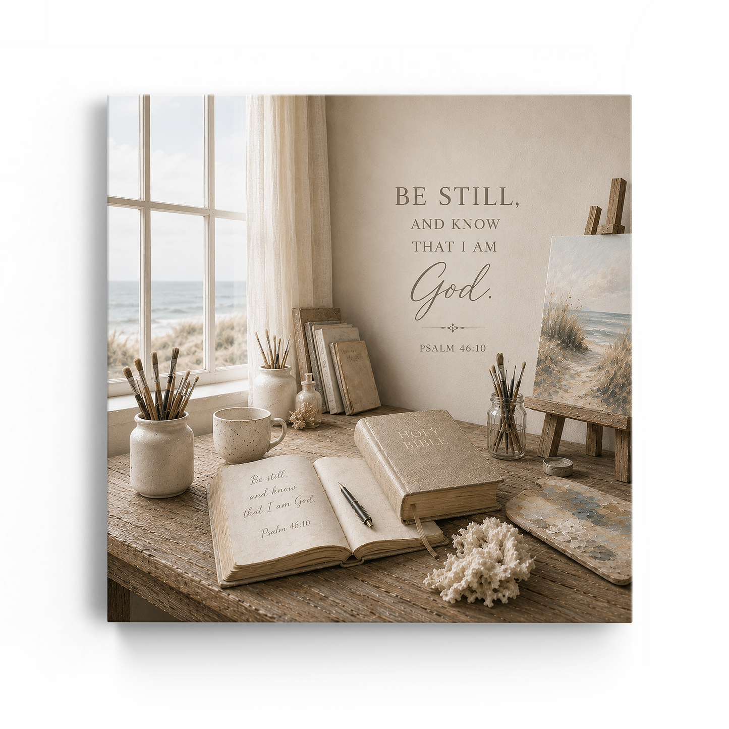 Be Still and Know — Coastal Study Room Art | Posters, Framed Posters and Canvases