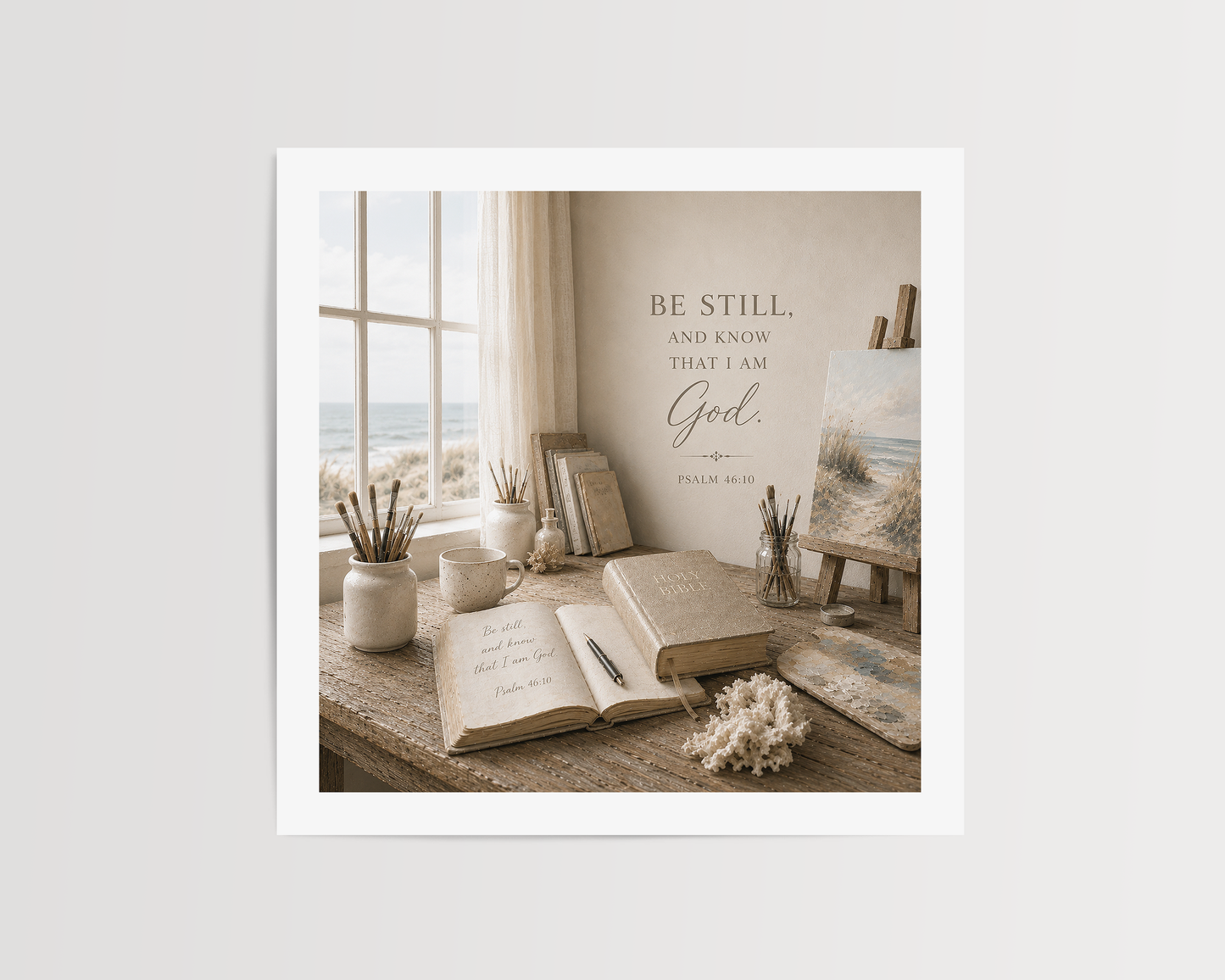 Be Still and Know — Coastal Study Room Art | Posters, Framed Posters and Canvases