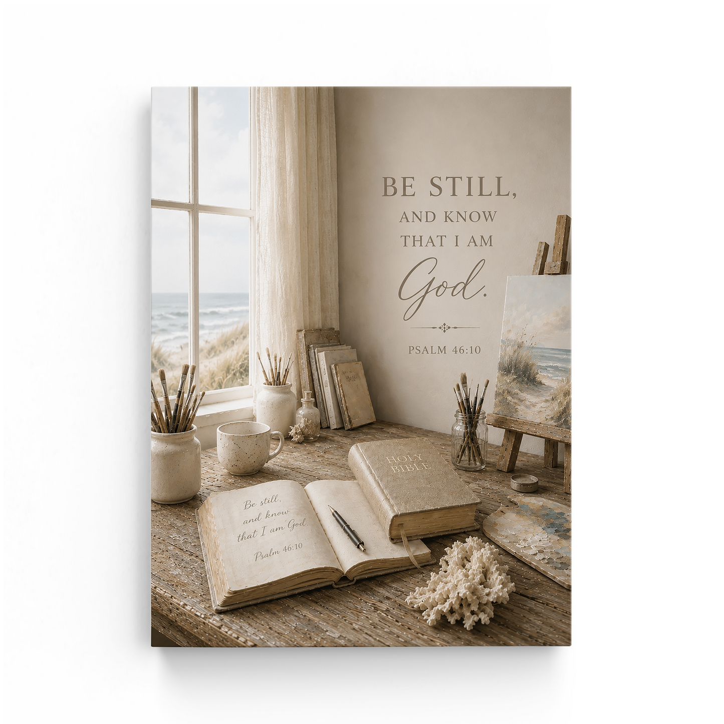 Be Still and Know — Coastal Study Room Art | Posters, Framed Posters and Canvases