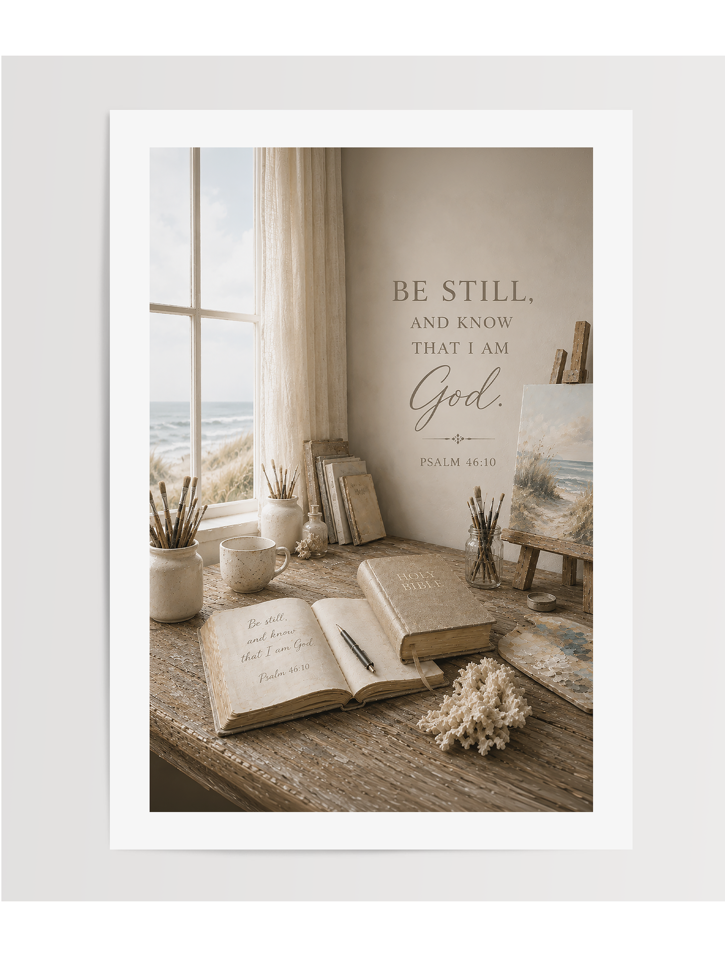 Be Still and Know — Coastal Study Room Art | Posters, Framed Posters and Canvases