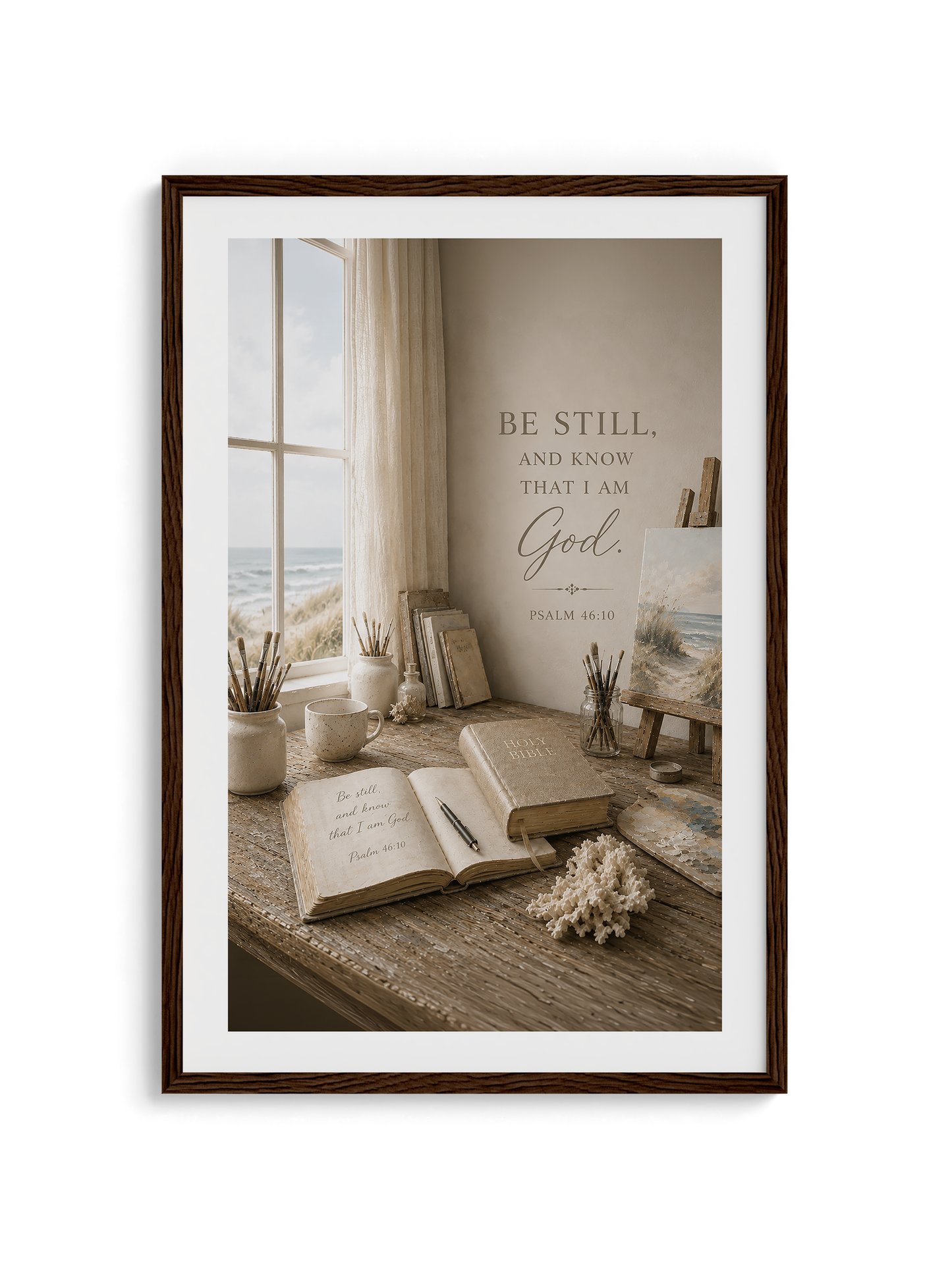 Be Still and Know — Coastal Study Room Art | Posters, Framed Posters and Canvases