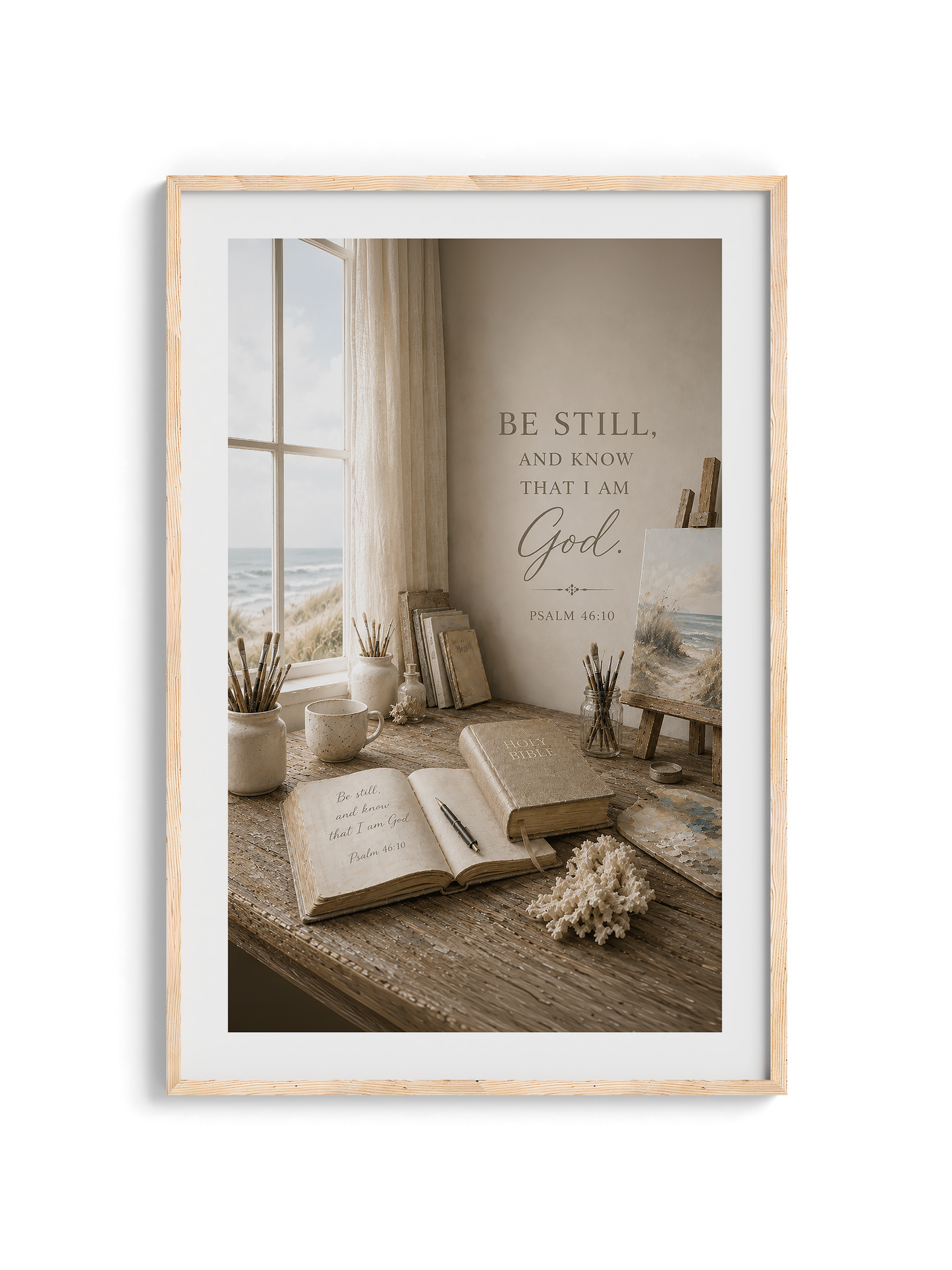 Be Still and Know — Coastal Study Room Art | Posters, Framed Posters and Canvases