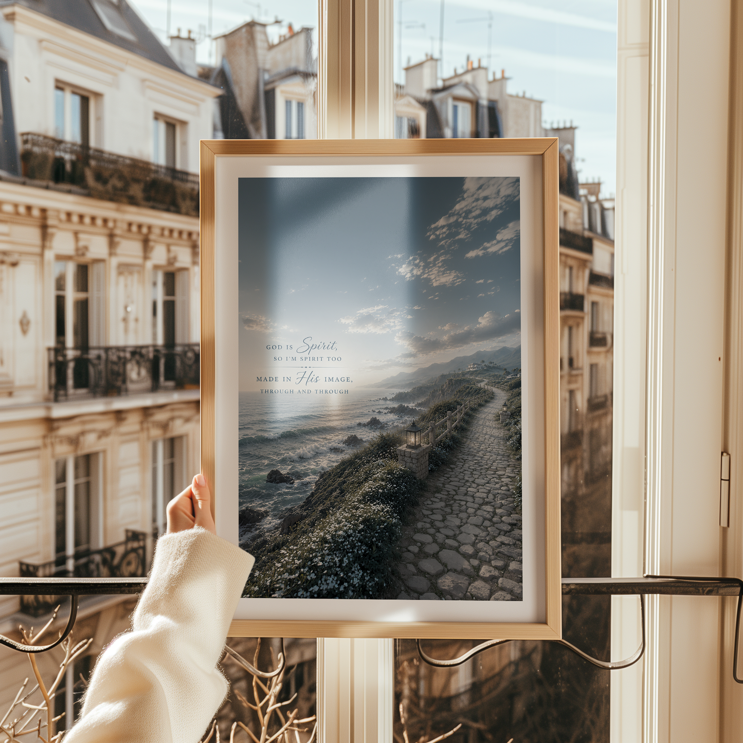 God is Spirit (Neutral) — Premium Wooden Framed Poster