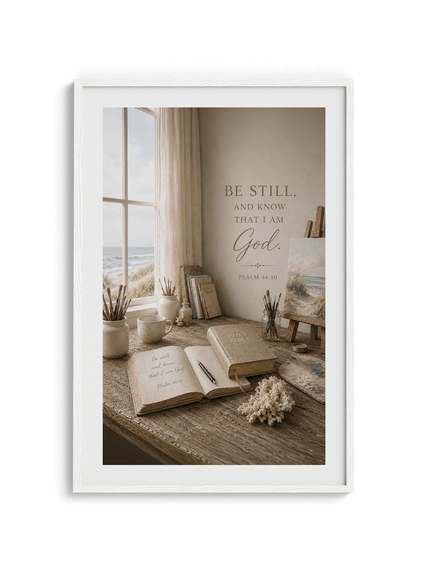 Be Still and Know — Coastal Study Room Art | Posters, Framed Posters and Canvases