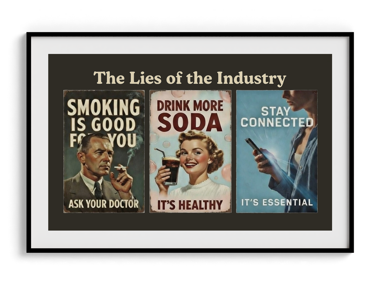 "The Lies of the Industry" Vintage Propaganda Wall Art