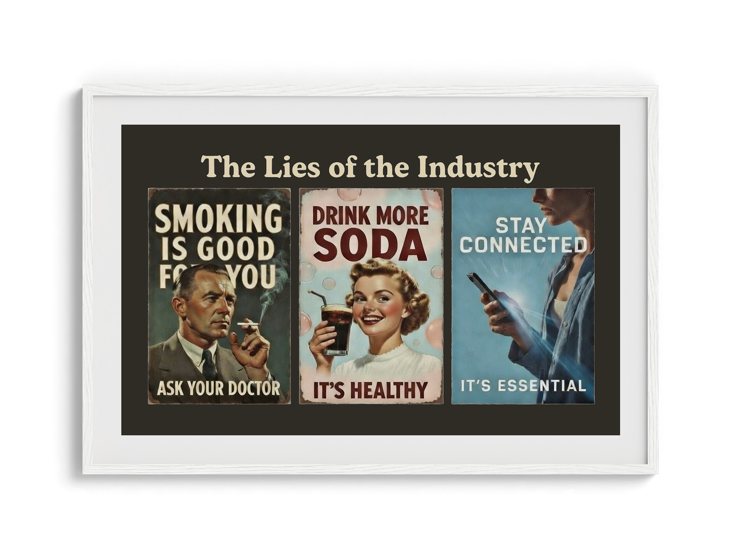 "The Lies of the Industry" Vintage Propaganda Wall Art