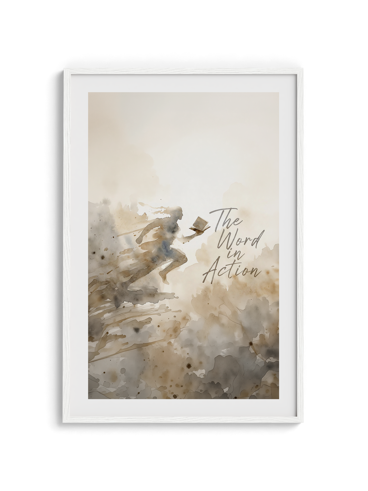 The Word in Action v2 — Wooden Framed Poster